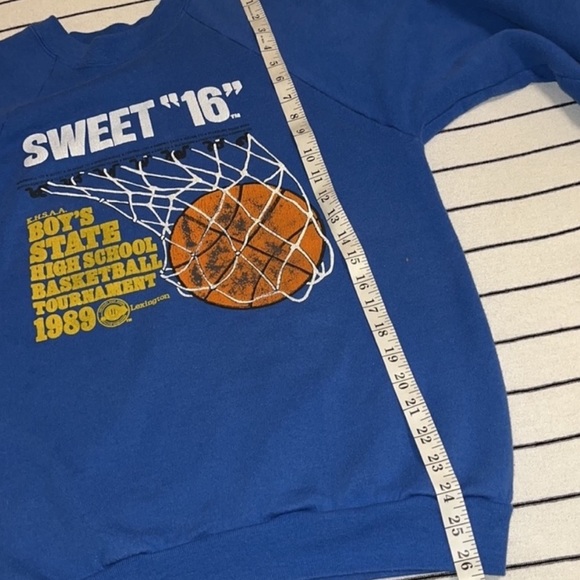 80s Vintage USA Made Kentucky High School Sweet 16 Basketball Raglan Sweatshirt - Picture 11 of 12